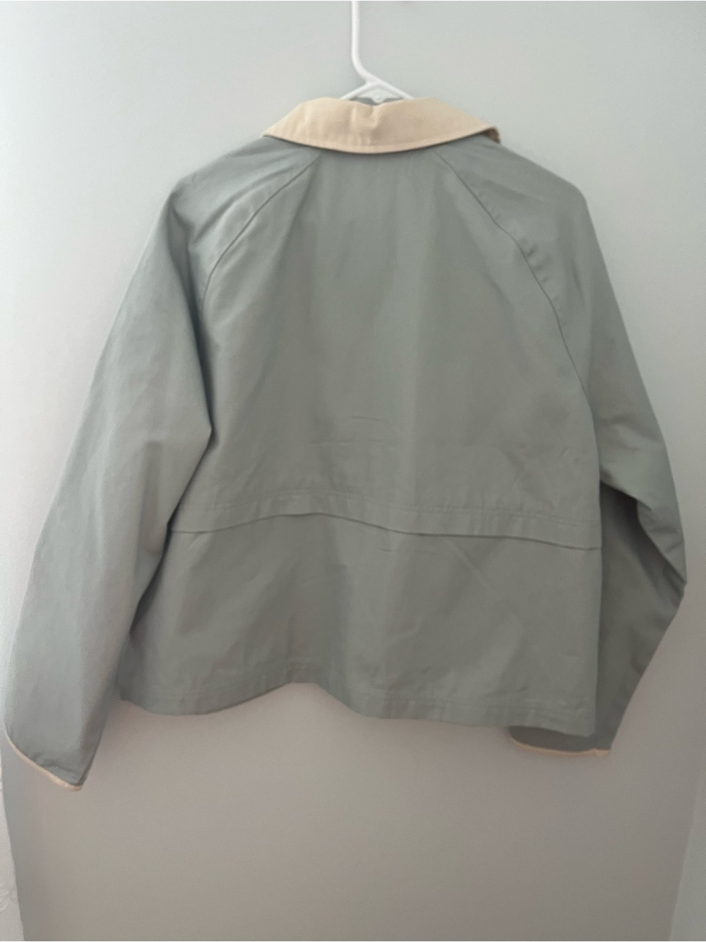 Hunter Light Gray Trench Coat with Cream Collar Size XL - Picture 9 of 9